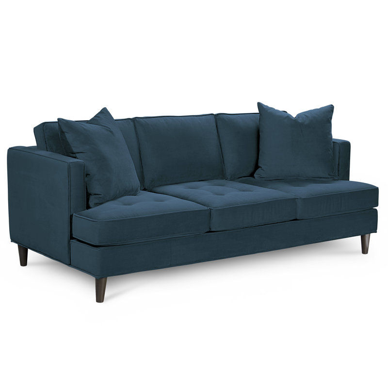Upholstered 84'' Sofa, Bella Lagoon Performance Velvet