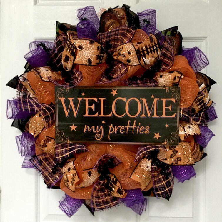 Welcome Deco Mesh Wreath