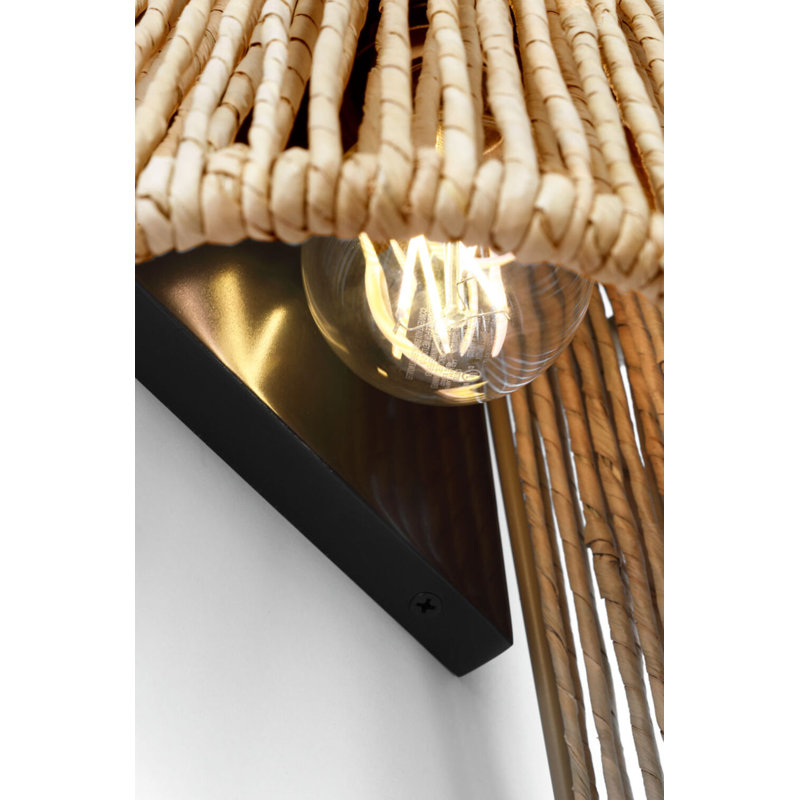 Antigua 20" Sconce in Natural Abaca, Bronze