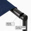 Balancelle bleue avec auvent réglable, banc oscillant d'extérieur avec coussins épais et structure en acier, balancelle de patio 3 places