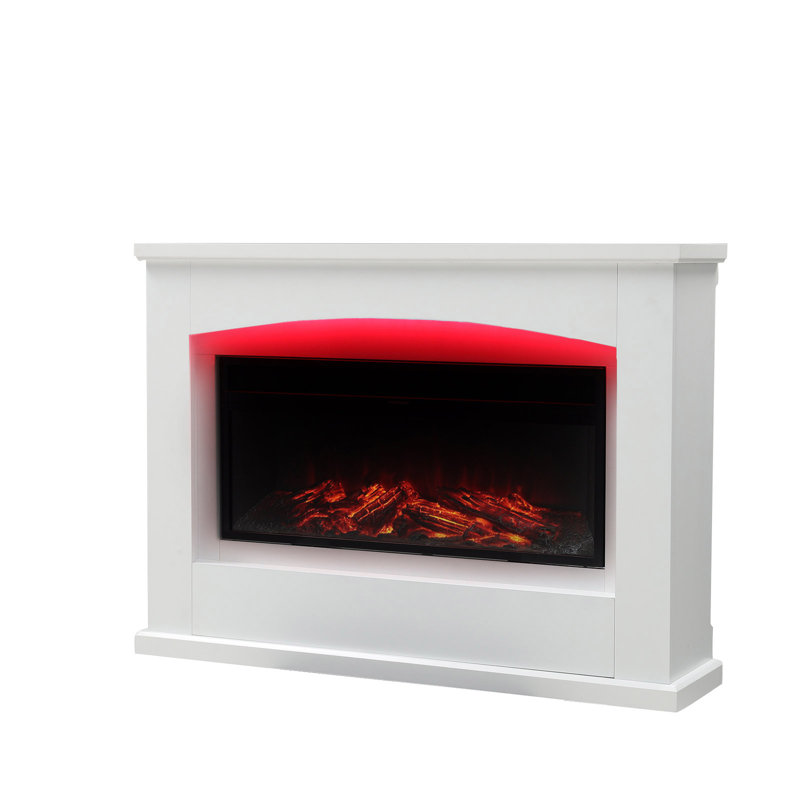 Built-in Electric Fireplace Mantel with Multi-Color Flames