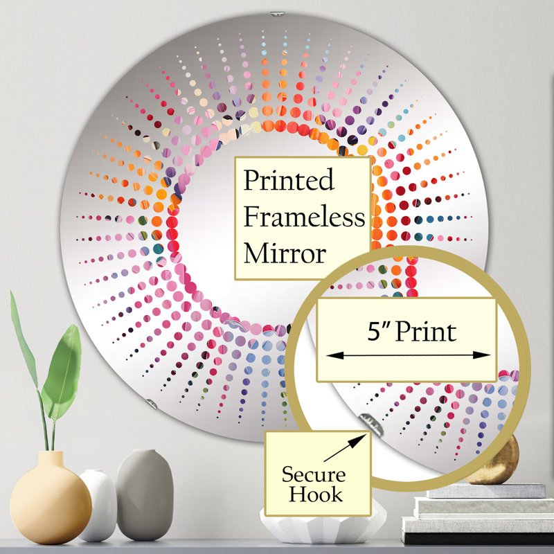 «Tulipes multicolores peintes» Collage II - Miroir décoratif Starburst, 23,6 po x 23,6 po