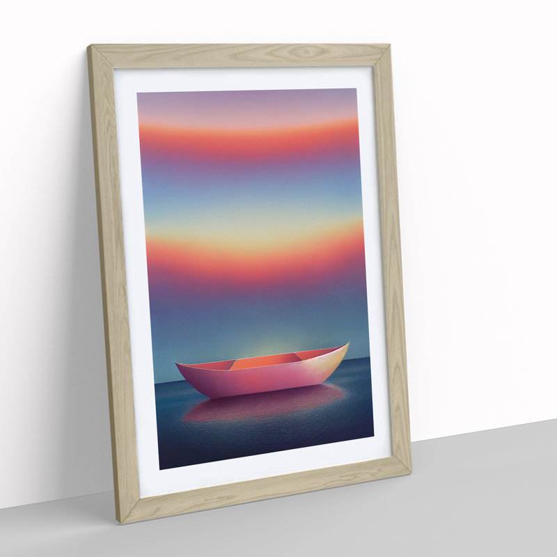 Dreamy Boat - Framed Print, 64cm H x 46cm W x 2cm D, Oak Framed