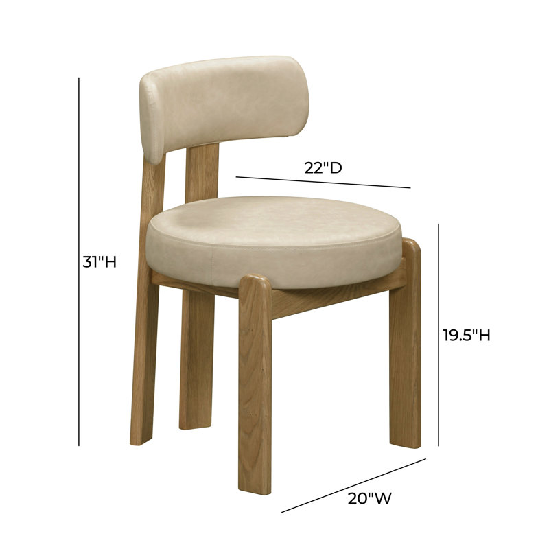 Chaise en cuir Vegan, Crème, crème