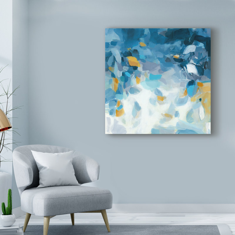 « blue rêves », reproduction de peinture à l’acrylique sur toile tendue, H 24 po x l 24 po x P 2 po