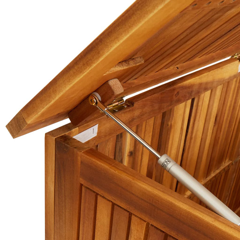 Large Acacia Wood Outdoor Storage Deck Box with Water-Resistant Lining