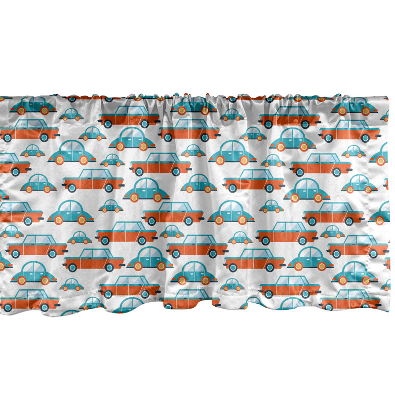 Ensemble de 2 cantonnières Ambesonne Turquoise et vermillon, L 54 po x L 12 po