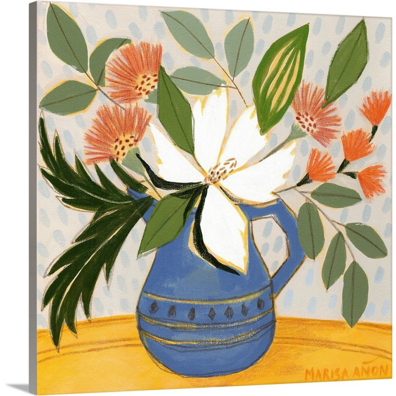 "April florals XII" par Marisa Anon, reproduction d’art sur toile, Toile tendue, H 36 po x l 36 po x P 1,25 po