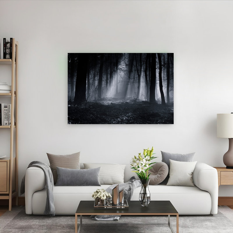 «Mysterious Forest Path», reproduction d'art dramatique éthérée sereine, forêt d'automne, H 40 po x l 60 po