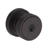 Vashon Keyed Entry Knob with Recessed Round Rose in Satin Nickel