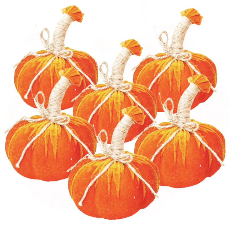 Ornement en forme de citrouille 5 x 7 po, ensemble de 6 pour le Festival d'automne des Fêtes et l'Action de grâce