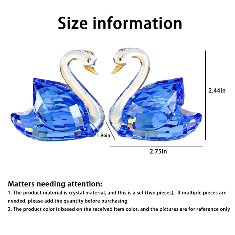 Ensemble de décoration Swan en cristal - Présentoir de chambre à coucher élégant, Bleu