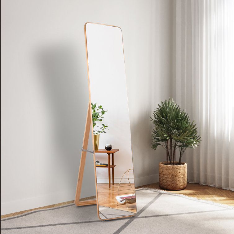 Shatterproof Metal Full Length Mirror Latitude Run Finish: Gold, Size: 21 x 64