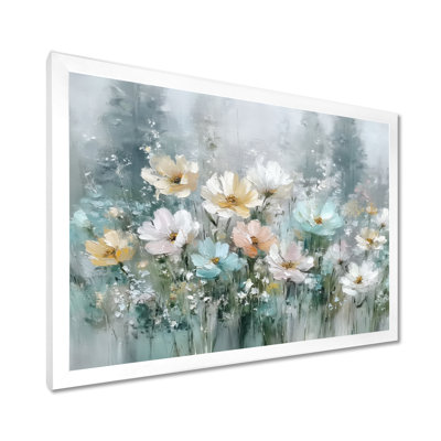 Yellow Blue Wildflowers In Bloom - Wildflowers Wall Art, Yellow Floral Canvas Print