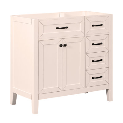 36" Bathroom Vanity without Sink, Cabinet Base Only, Bathroom Cabinet with Drawers, Solid Frame and MDF Board