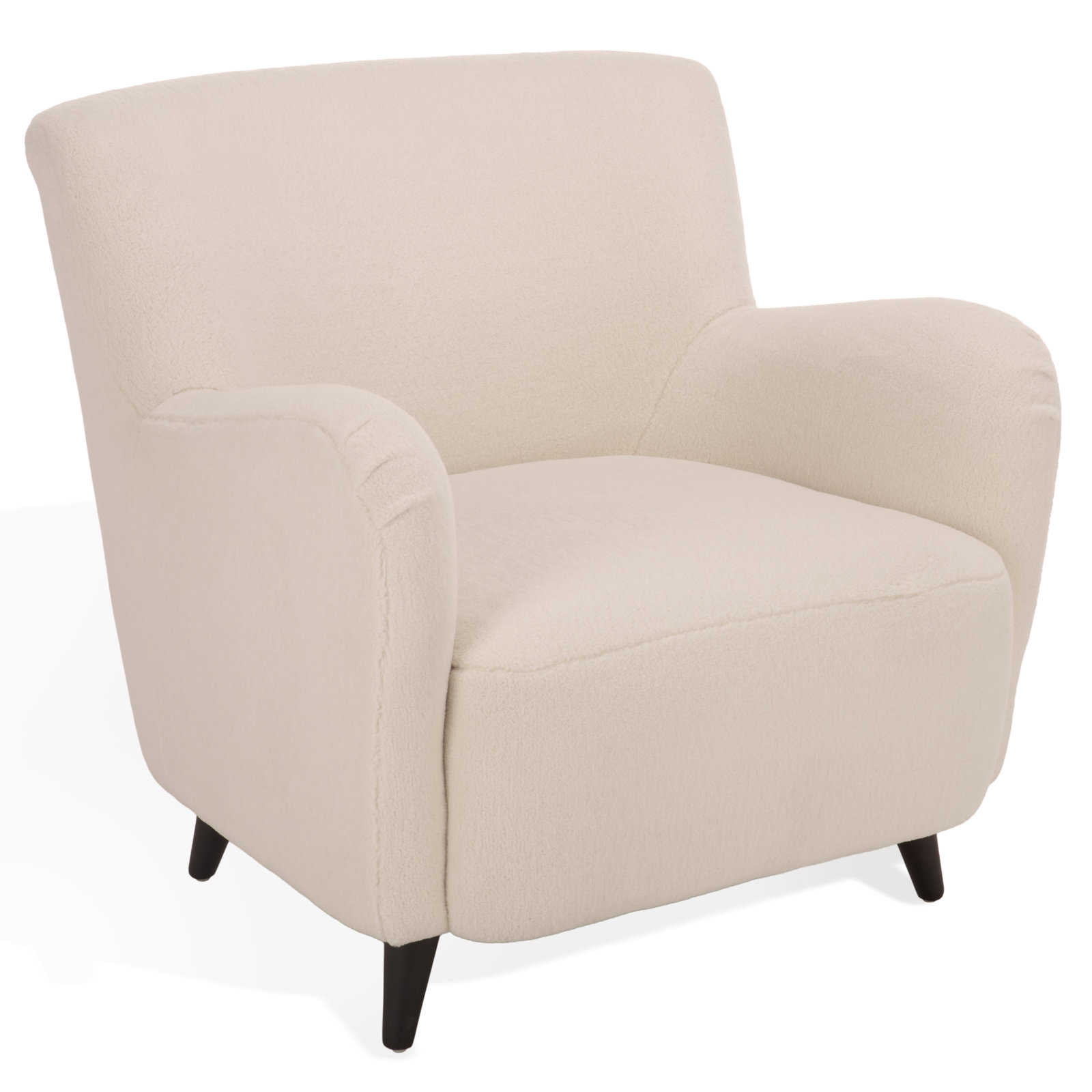 Rayanne Large Wingback Chair, Ivory Faux Shearling