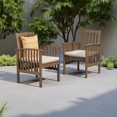 Dining Chair,2 Pcs With 2 Cushions