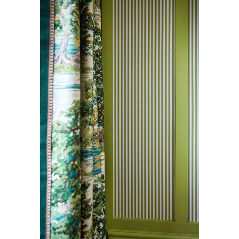 Pinetum Stripe Wallpaper, Sap Green