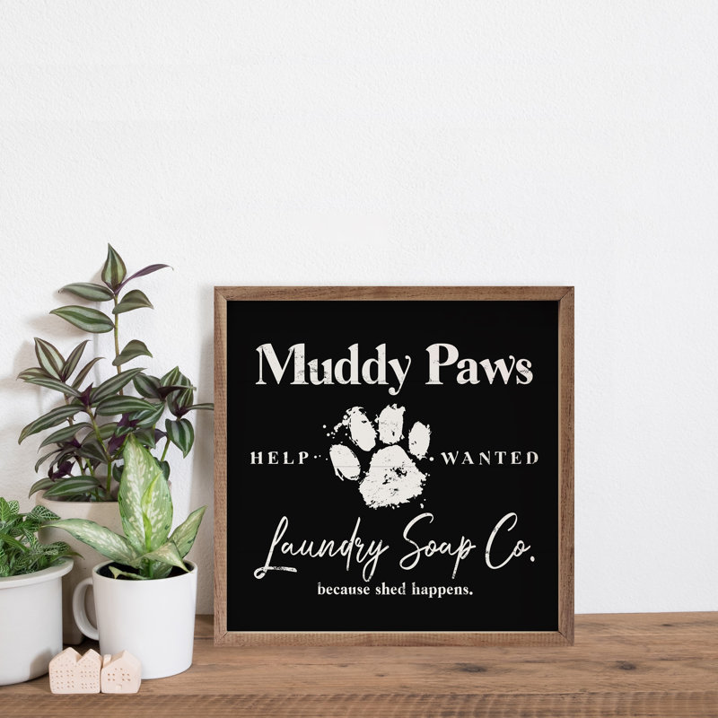 Muddy Paws - noir, 4" H x 4" W