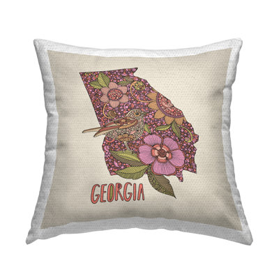 Coussin d'extérieur Georgia State Florals par Valentina Harper