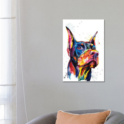 Doberman by Weekday Best - Wrapped Canvas Painting