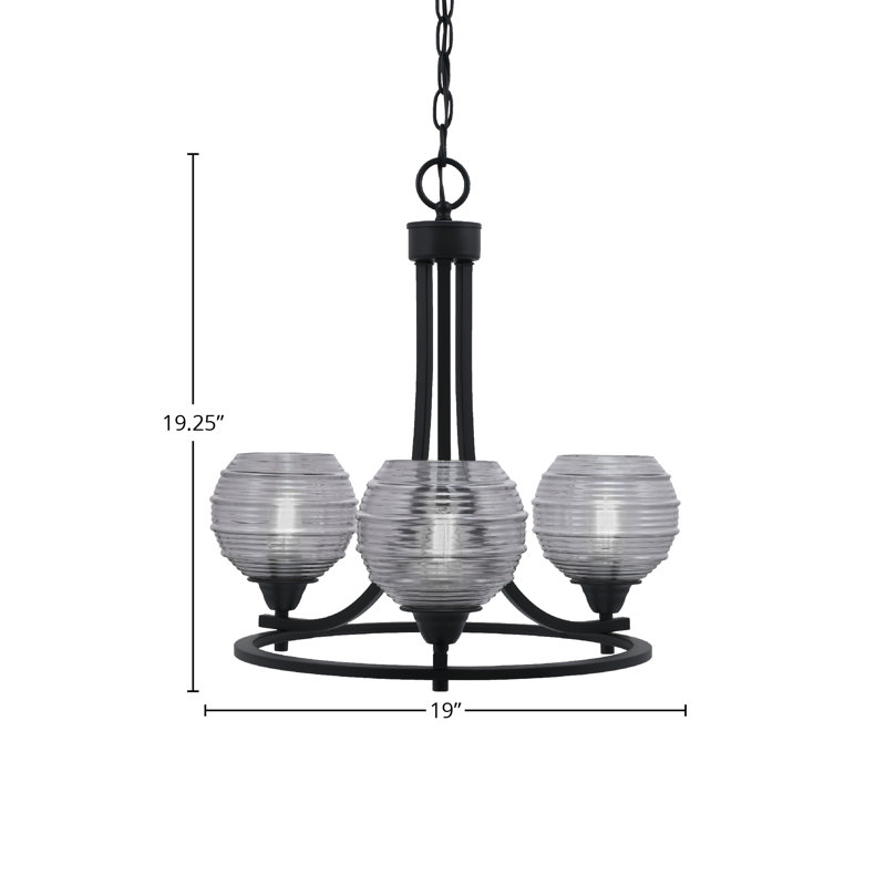 Paramount 3 Light Uplight Chandelier, Light Gray