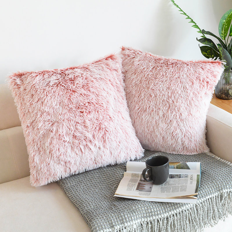 Housse de coussin Luxury, 20 po x 20 po, Rose