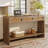 55-Inch Entryway Table with 3 Rattan Drawers and 2-Tier Open Storage Shelf，Console Sofa Table