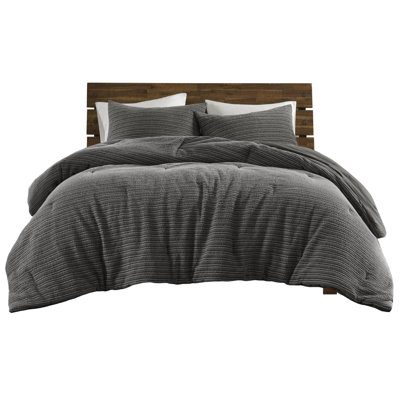 King/ King Comforter , 3Pcs, Waffle Washed, Natural Breathability Of Cotton, Vintage Look And Feel, Reinforced Stitching, Cloud - Soft Fill, All Season Use Classic Worn In Style, Fill