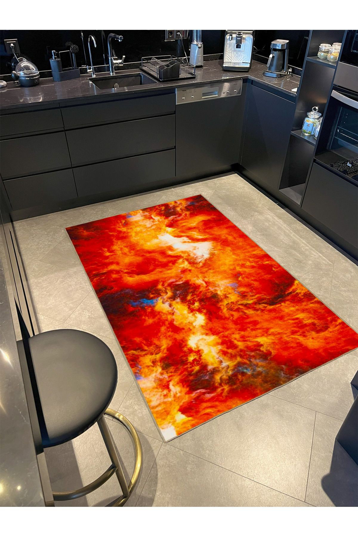 A Rug Hell Jaselius Home Hell Pattern Woven Base and Washable Area Rug | Wayfair