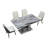 63" Modern Gray Dining Table Set With PU Leather Chairs, U-Shaped MDF Base-116446669-116446667