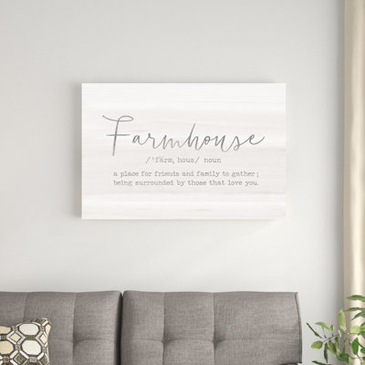 «Farmhouse Welcome Home», reproduction d'art textuel sur toile tendue
