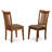7 Piece Set Consist of a Rectangle Wooden Table with Butterfly Leaf and 6 Linen Fabric Dining Chairs, Saddle Brown