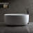 47'' Independent Solid Surface Resin Stone Bathtub, A Modern Designed Independent Bathtub With Pop-Up Drainage And Overflow Pipes, Suitable For Small Households