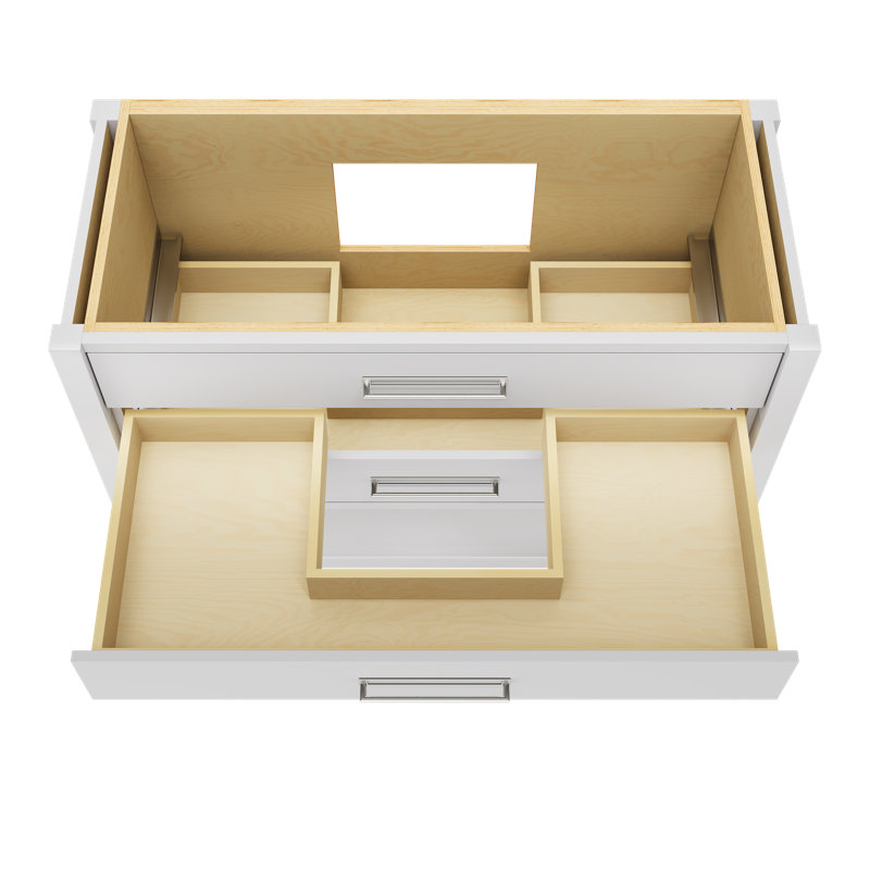 Kiawah Three-Drawer Single Bath Vanity, Strong White, 48", Polished Chrome