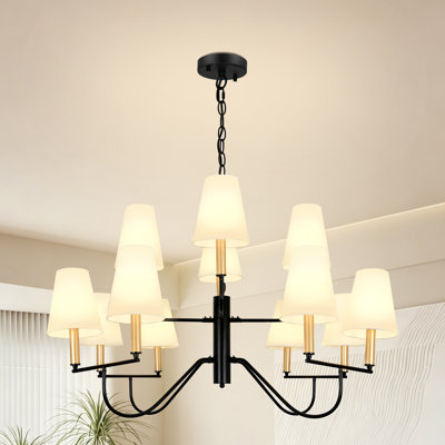 Stackhouse 12 - Lights Chandeliers Living Room Chandelier Farmhouse Chandelier Traditional Chandelier With Shades Dining Room Light Fixture