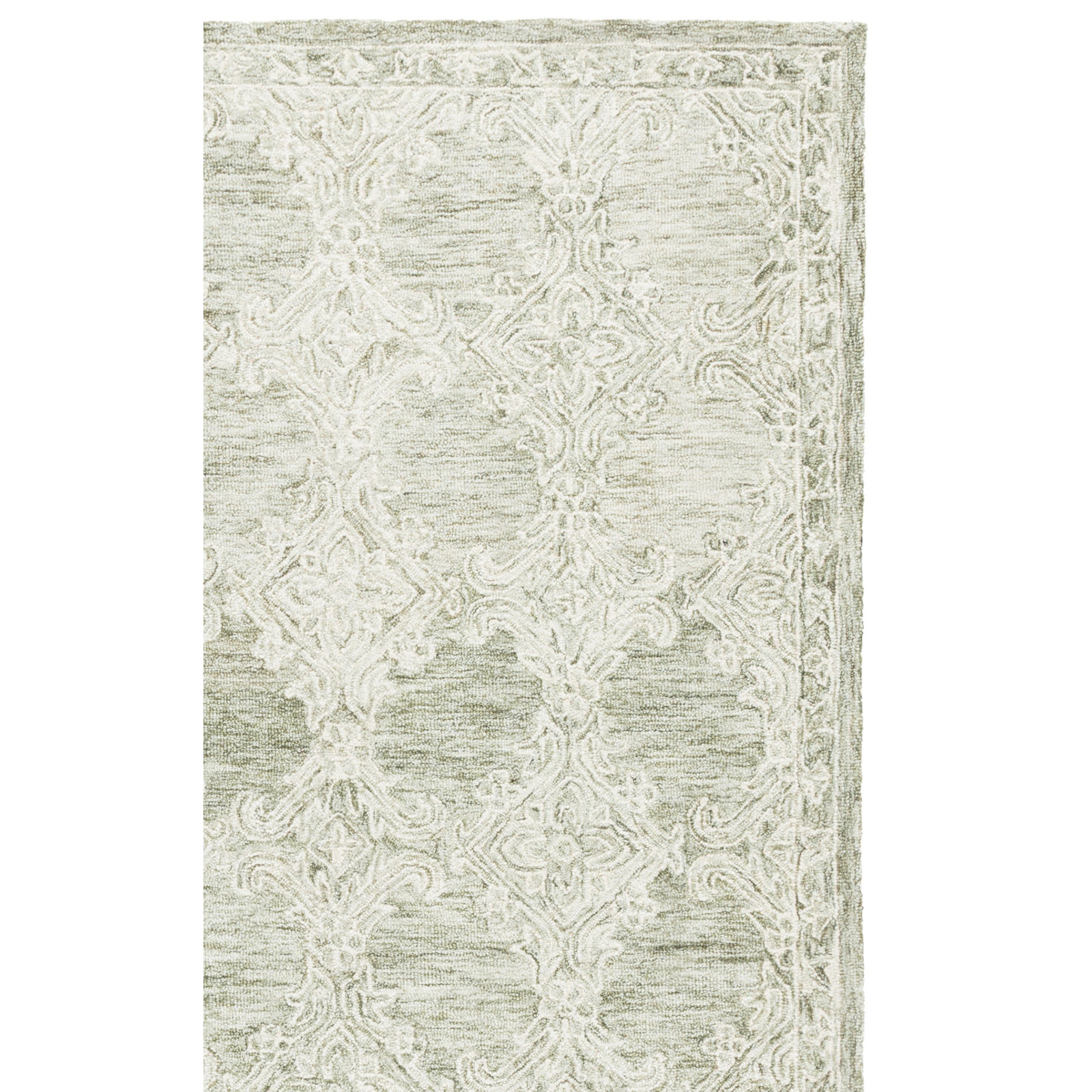 Abstract 561 Hand Tufted 80% Wool; 20% Cotton Damask Rug, Rectangle 5' x 8'