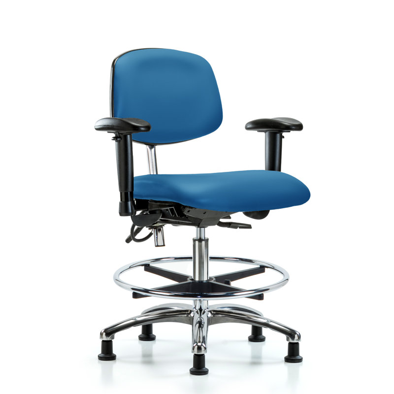 Chaise en vinyle ESD, Non inclus, Bleu, Patins