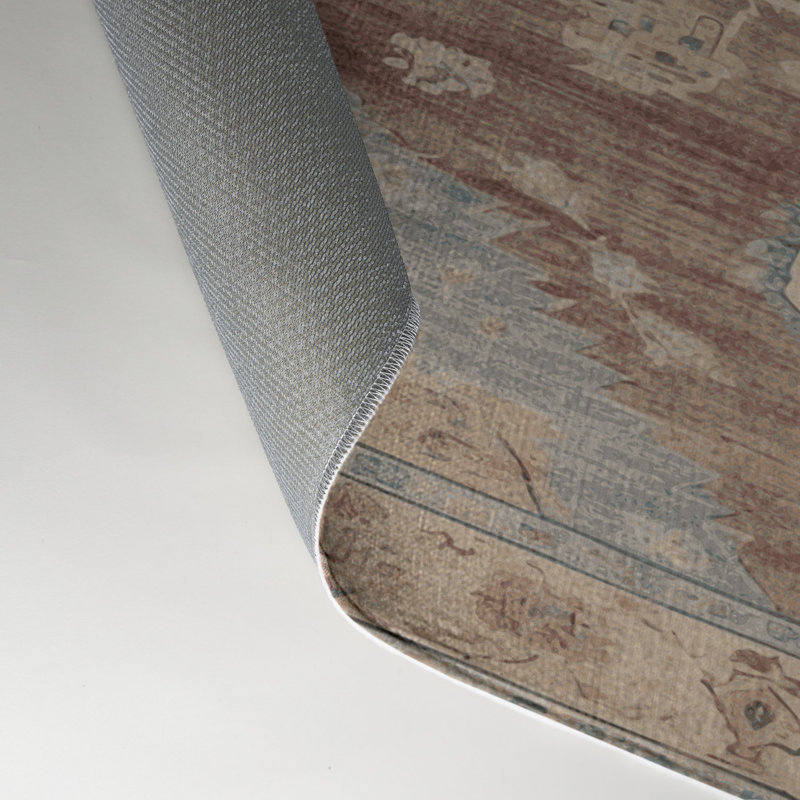Overdyed Gray Indoor and Outdoor Area Rug, Rectangle 5' x 7'