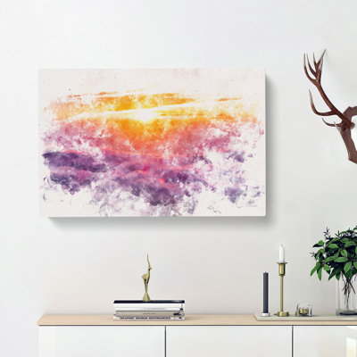 Sunrise over Bali Watercolour - Wrapped Canvas
