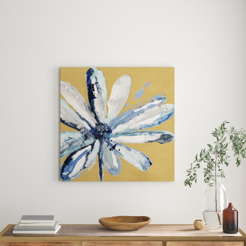 Wrapped Canvas Painting, Yellow/Blue, 81cm H x 81cm W x 3.81cm D