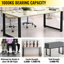 Ensemble de 2 pieds de table en acier de 28 po de hauteur et de 24 po de largeur, de section carrée robuste de 3,1 po de largeur, de 28 x 24 x 3,1 pouces de style industriel noir de style campagnard