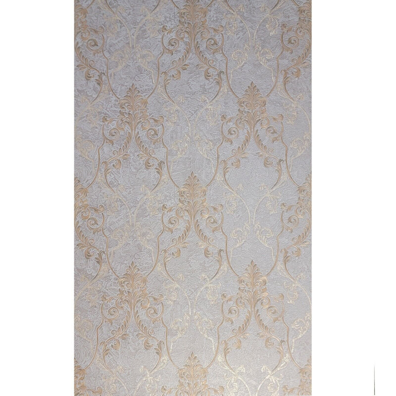Papier peint Harper-Rose, Gris / Or