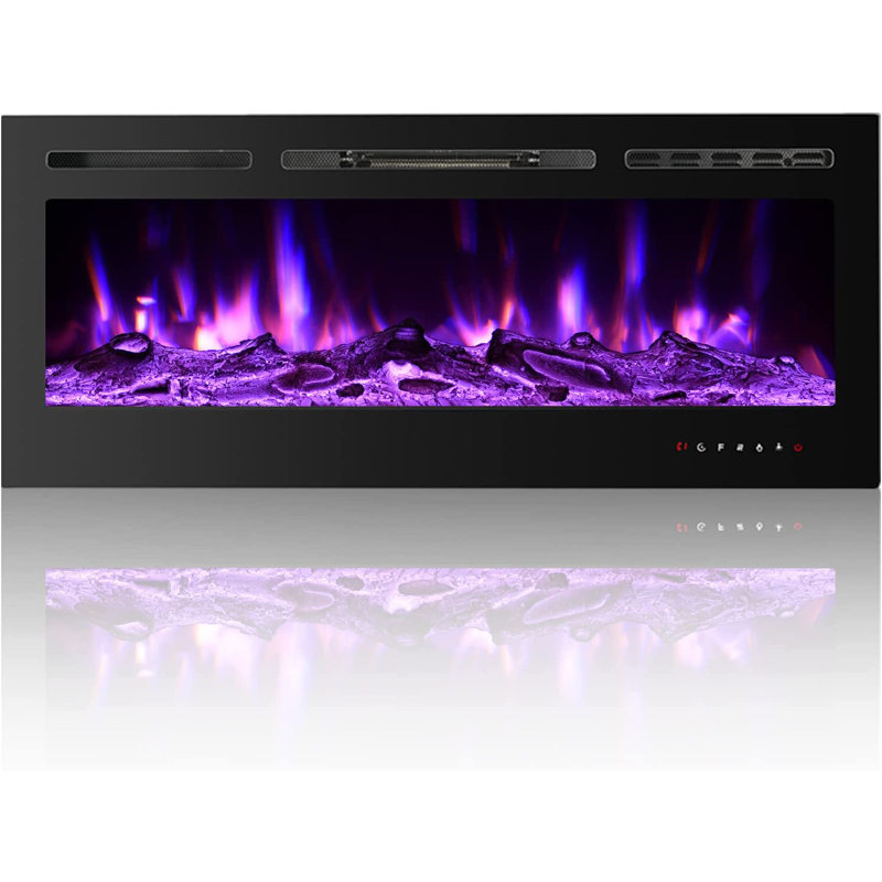 Scottdale Symple Stuff Black Electric Fireplace with BTU 5120, 17" H x 40" W x 4.13" D