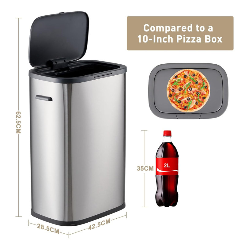 Poubelle à pédale 14,5 gallons en acier