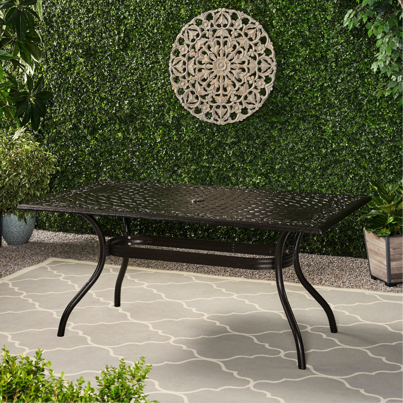 Table de terrasse rectangulaire en fonte d'aluminium