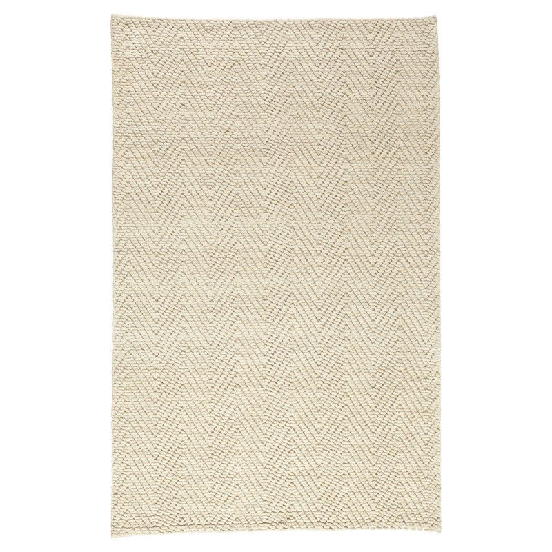 Ivory Herringbone Hand-Woven Jute Small Area Rug 45" x 27"