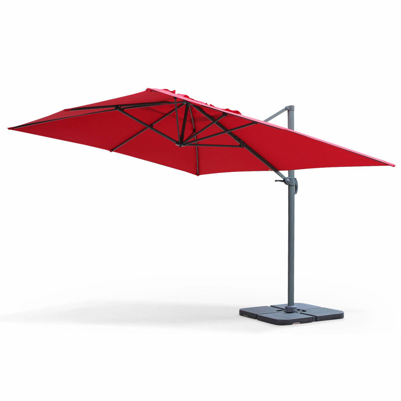 Alaisia 300cm Cantilever Parasol, Red, 260cm H x 300cm W x 300cm D