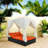 Outdoor Patio Sunbed With Curtains, Pe Rattan Daybed With Cushions, 2-6 Person Lounge Chair, Weather-Resistant Wicker Sun Lounger For Garden, Backyard, Poolside-1266900432