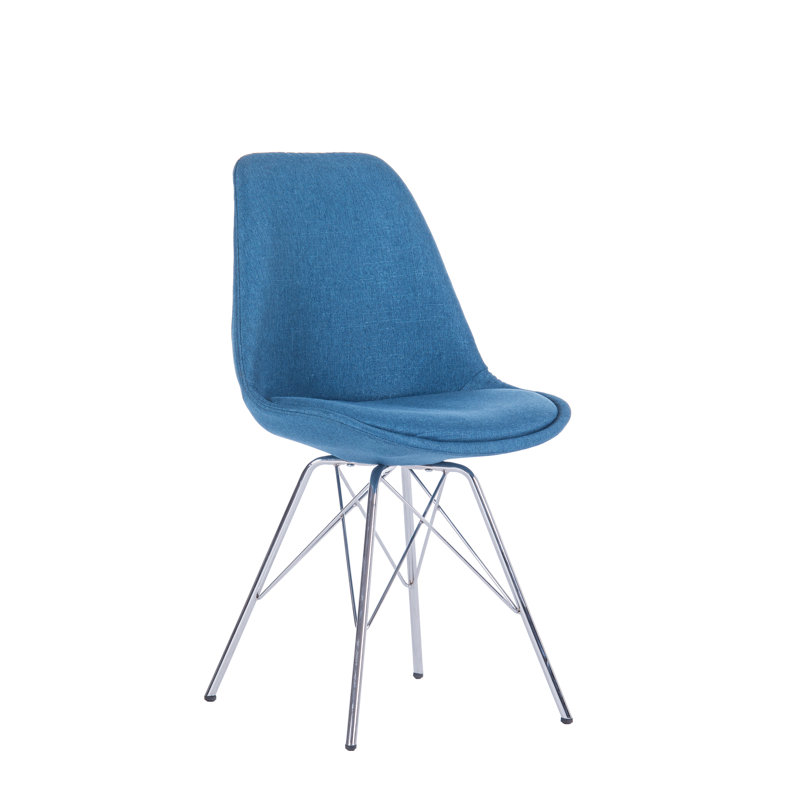 Heath 19.3'' H Fabric Upholstered Side Chair, Blue, 1
